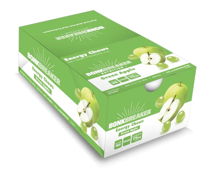 Bonk Breaker Energy Chews - Green Apple - Box of 10 Pouches