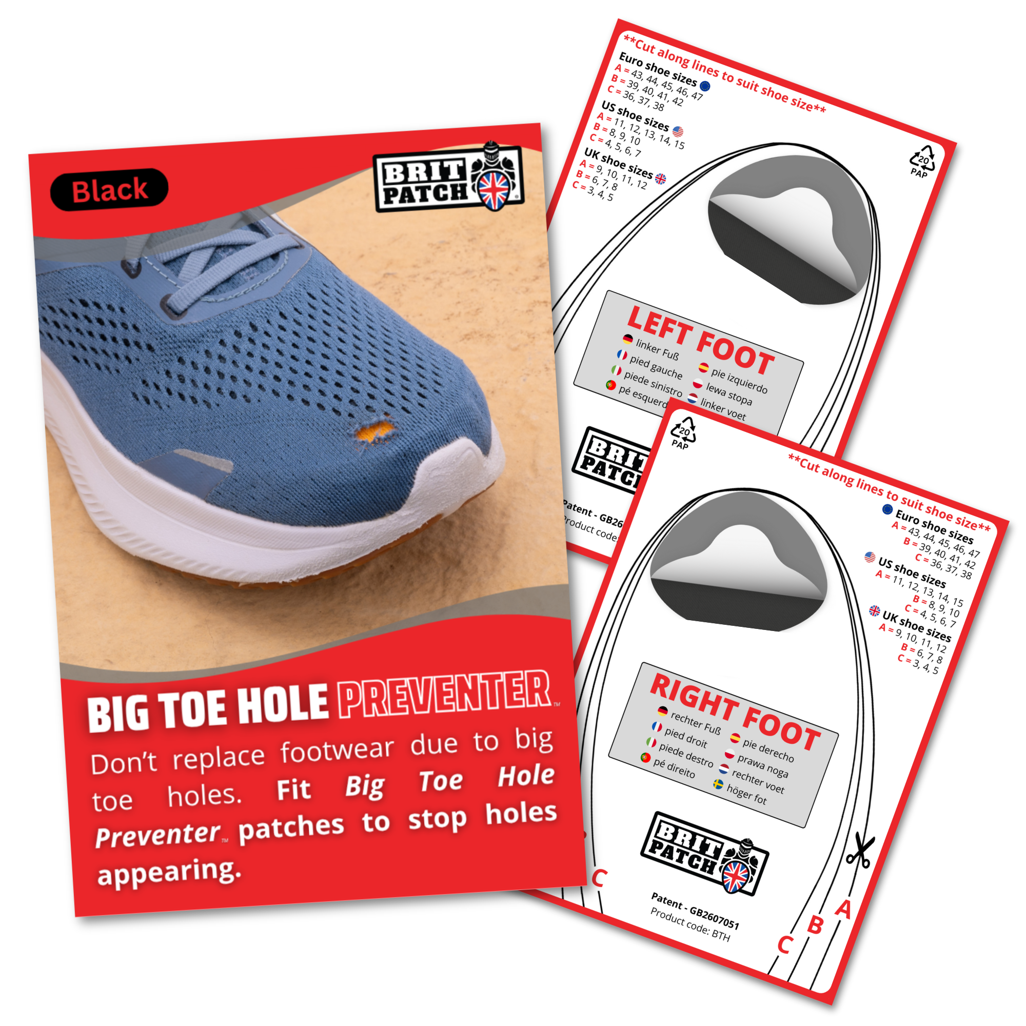 Brit Patch (Trainer Armour) Big Toe Hole Preventer