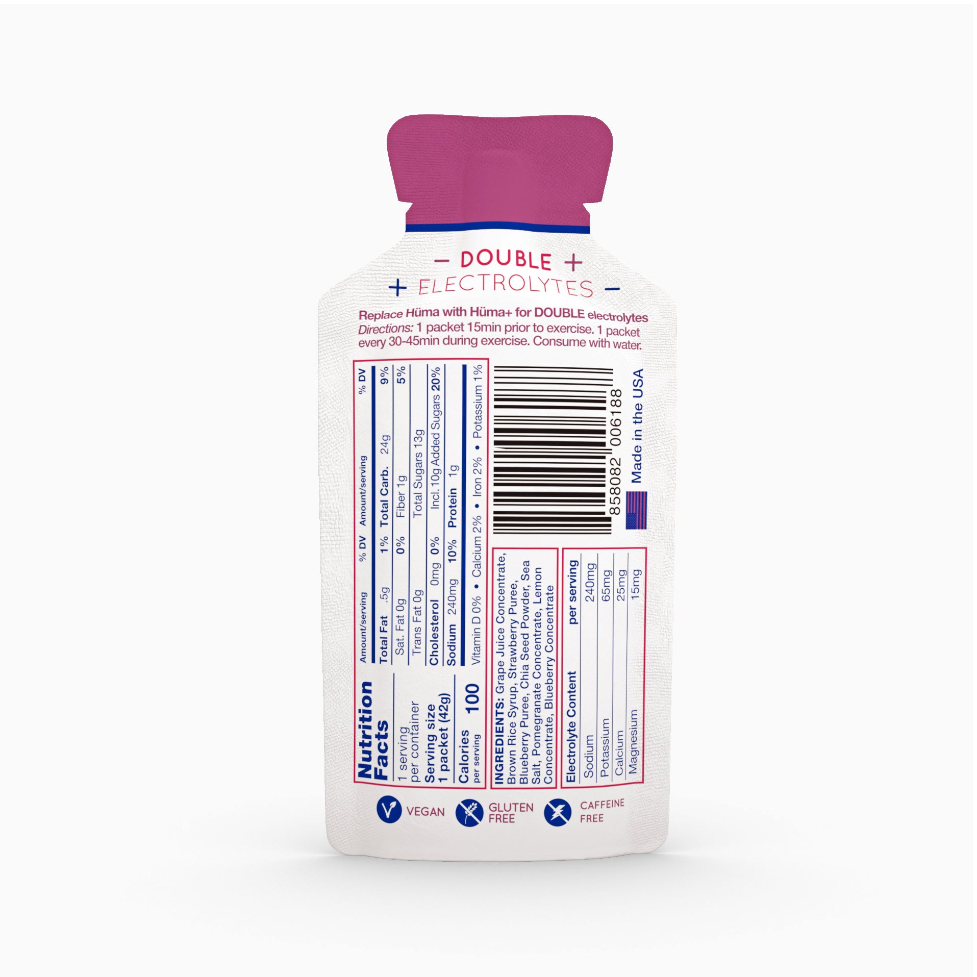 Hüma PLUS Energy Gels - Berries & Pomegranate