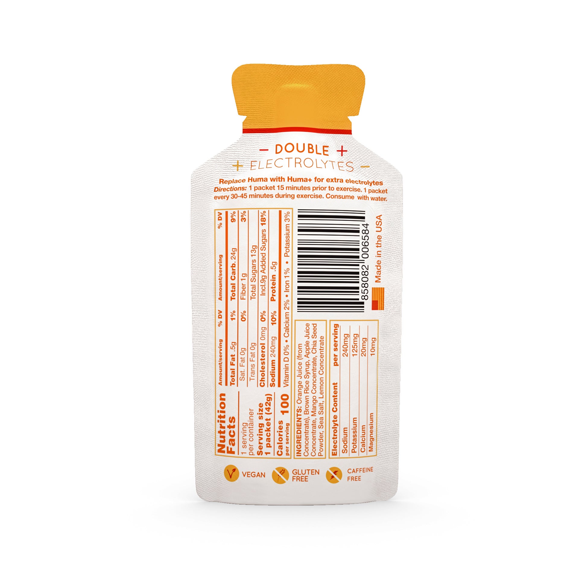 Hüma Plus Energy Gels - Oranges & Mangoes