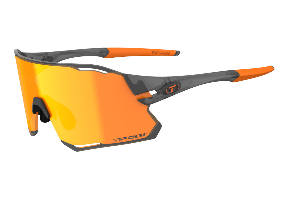 Tifosi Rail Race, Blackout - Satin Vapor - Clarion Orange/Clear Lenses *Damaged Package