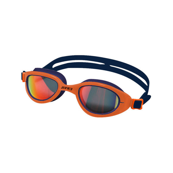 Attack Polarised Swim Goggles, Hi-Vis Orange/Navy - The Podium