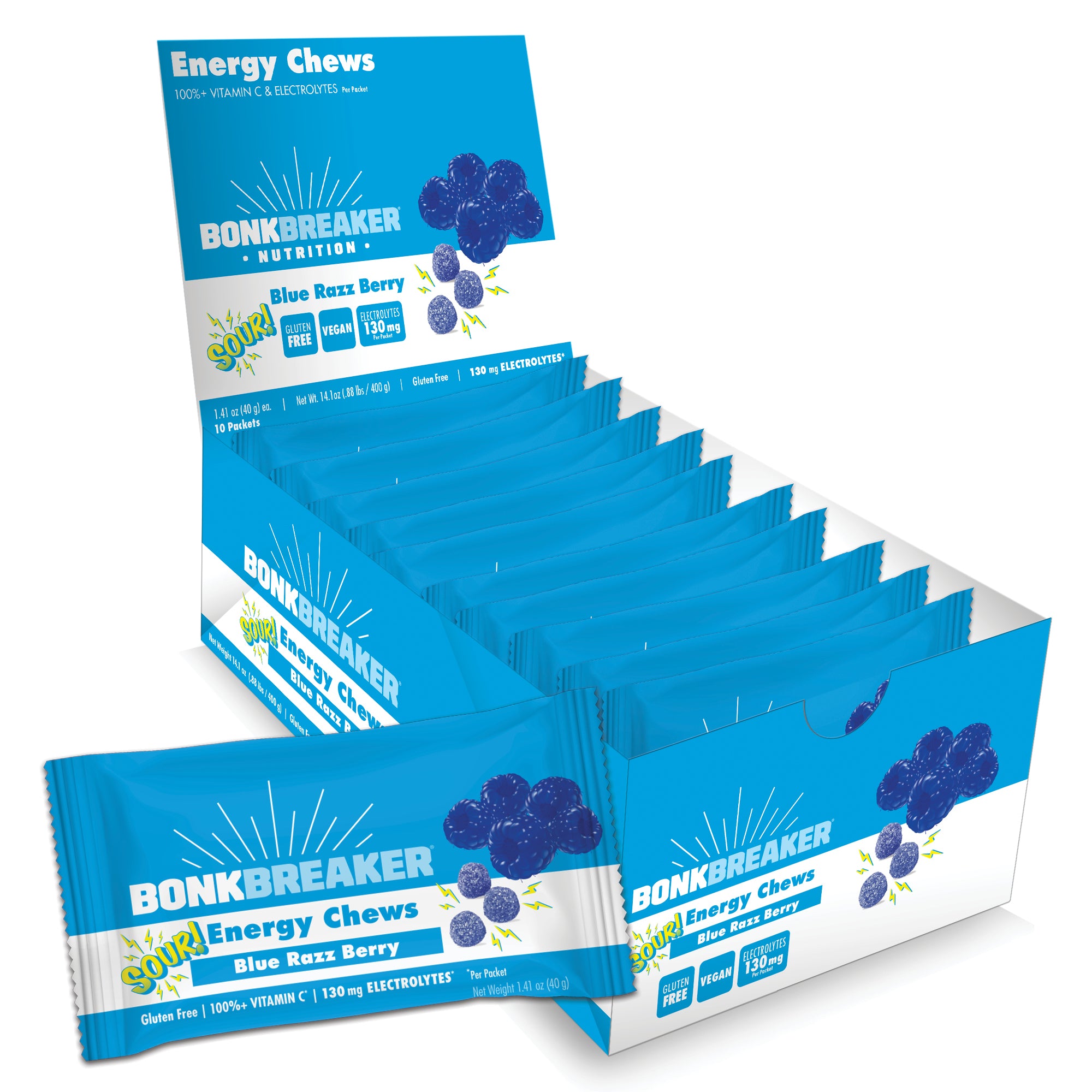 Bonk Breaker Energy Chews - SOUR! Blue Razz Berry