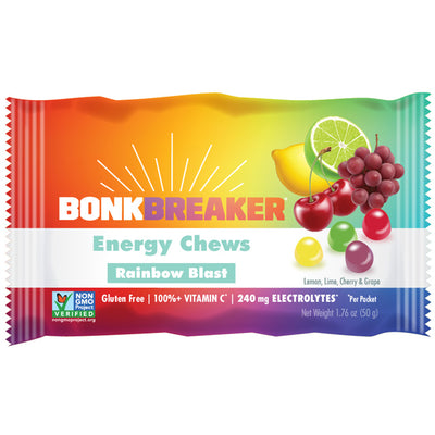 Bonk Breaker Energy Chews - Rainbow Blast  - Box of 10 Pouches - The Podium