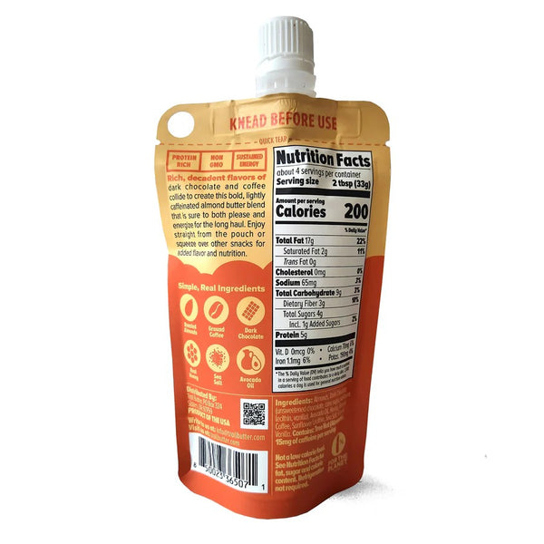 Trail Butter Dark Chocolate & Coffee Re-Sealable Pouch - 128g, box of 6