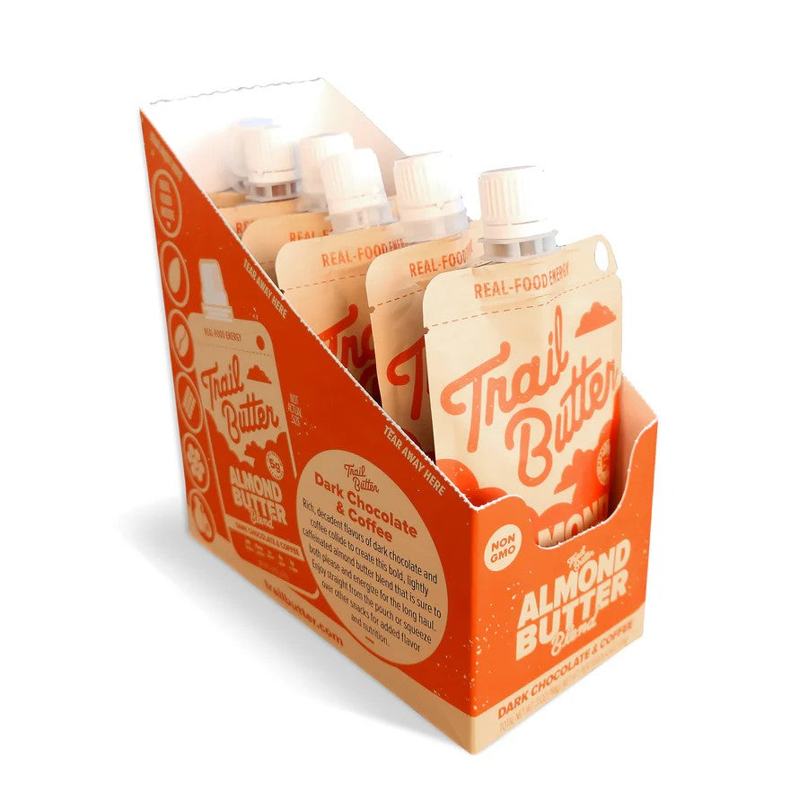 Trail Butter Dark Chocolate & Coffee Re-Sealable Pouch - 128g, box of 6 - The Podium