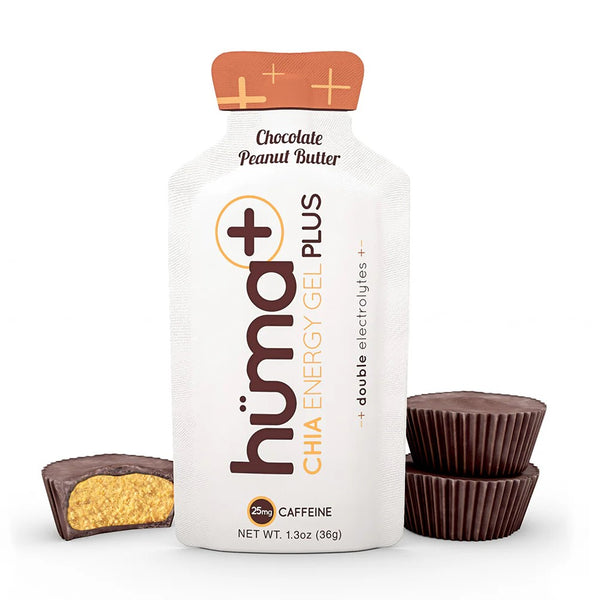 Hüma Plus Energy Gels with Caffeine - Chocolate Peanut Butter