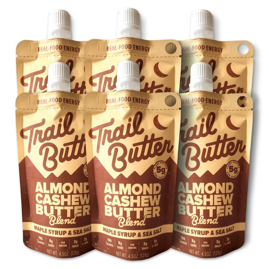 Trail Butter Maple Syrup Sea Salt - Re-Sealable Pouch - 128g, box of 6 - The Podium