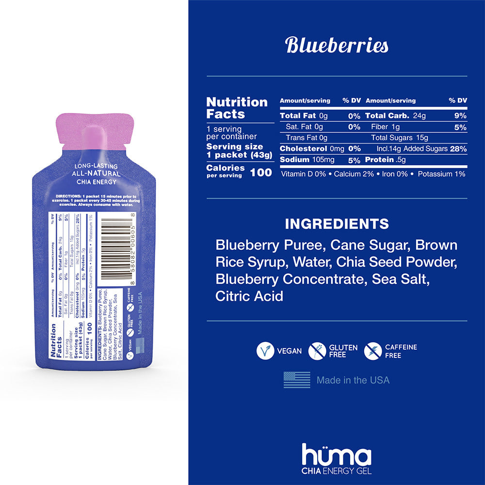 Hüma Energy Gels - Blueberries - The Podium
