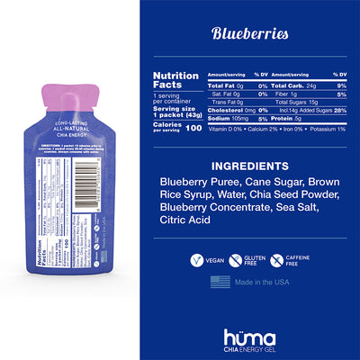 Hüma Energy Gels - Blueberries - The Podium