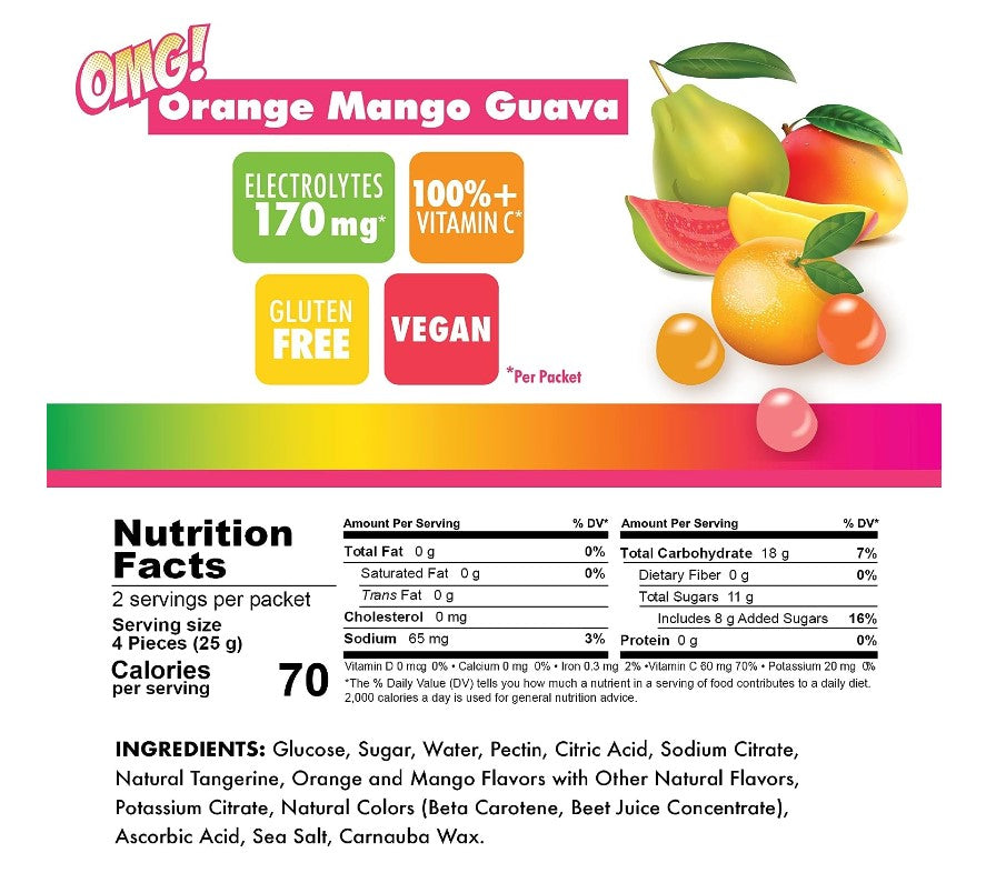 Bonk Breakers Energy Chews - Orange Mango Guava - Box of 10 Pouches - The Podium