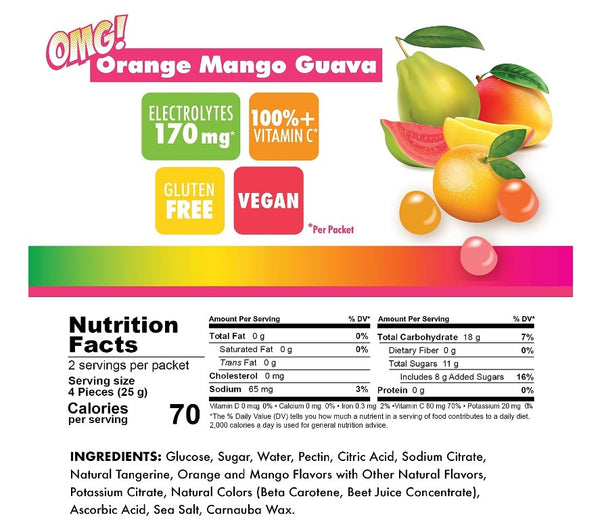 Bonk Breakers Energy Chews - Orange Mango Guava - Box of 10 Pouches