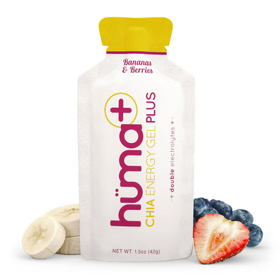 Hüma PLUS Energy Gels - Bananas & Berries - The Podium