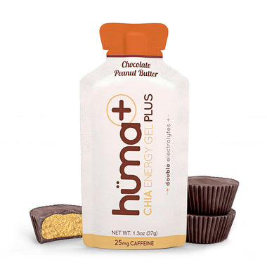 Hüma Plus Energy Gels with Caffeine - Chocolate Peanut Butter