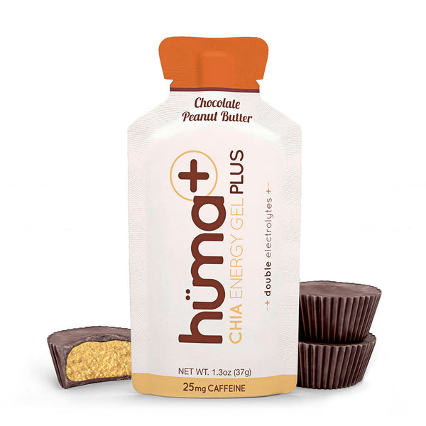 Hüma Plus Energy Gels with Caffeine - Chocolate Peanut Butter
