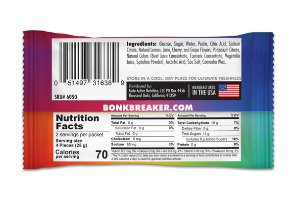 Bonk Breaker Energy Chews - Rainbow Blast  - Box of 10 Pouches