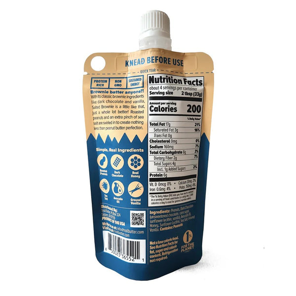 Trail Butter Salted Brownie Peanut - Re-Sealable Pouch - 128g, box of 6