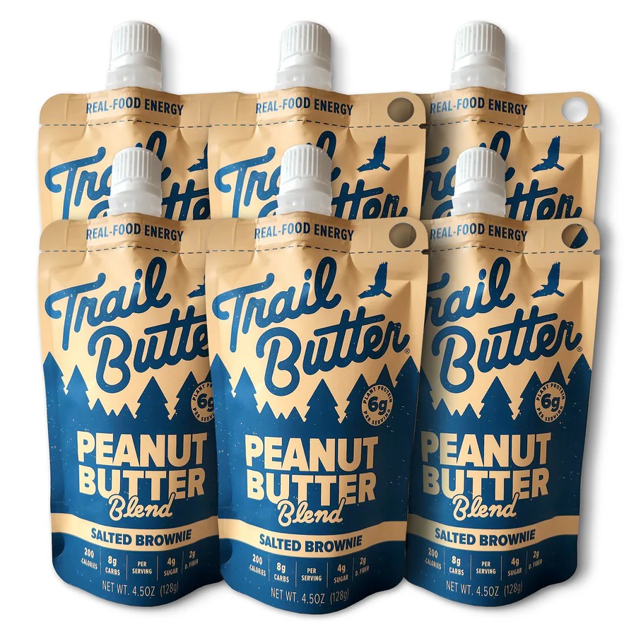 Trail Butter Salted Brownie Peanut - Re-Sealable Pouch - 128g, box of 6 - The Podium