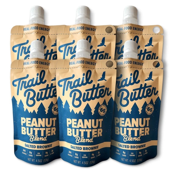 Trail Butter Salted Brownie Peanut - Re-Sealable Pouch - 128g, box of 6