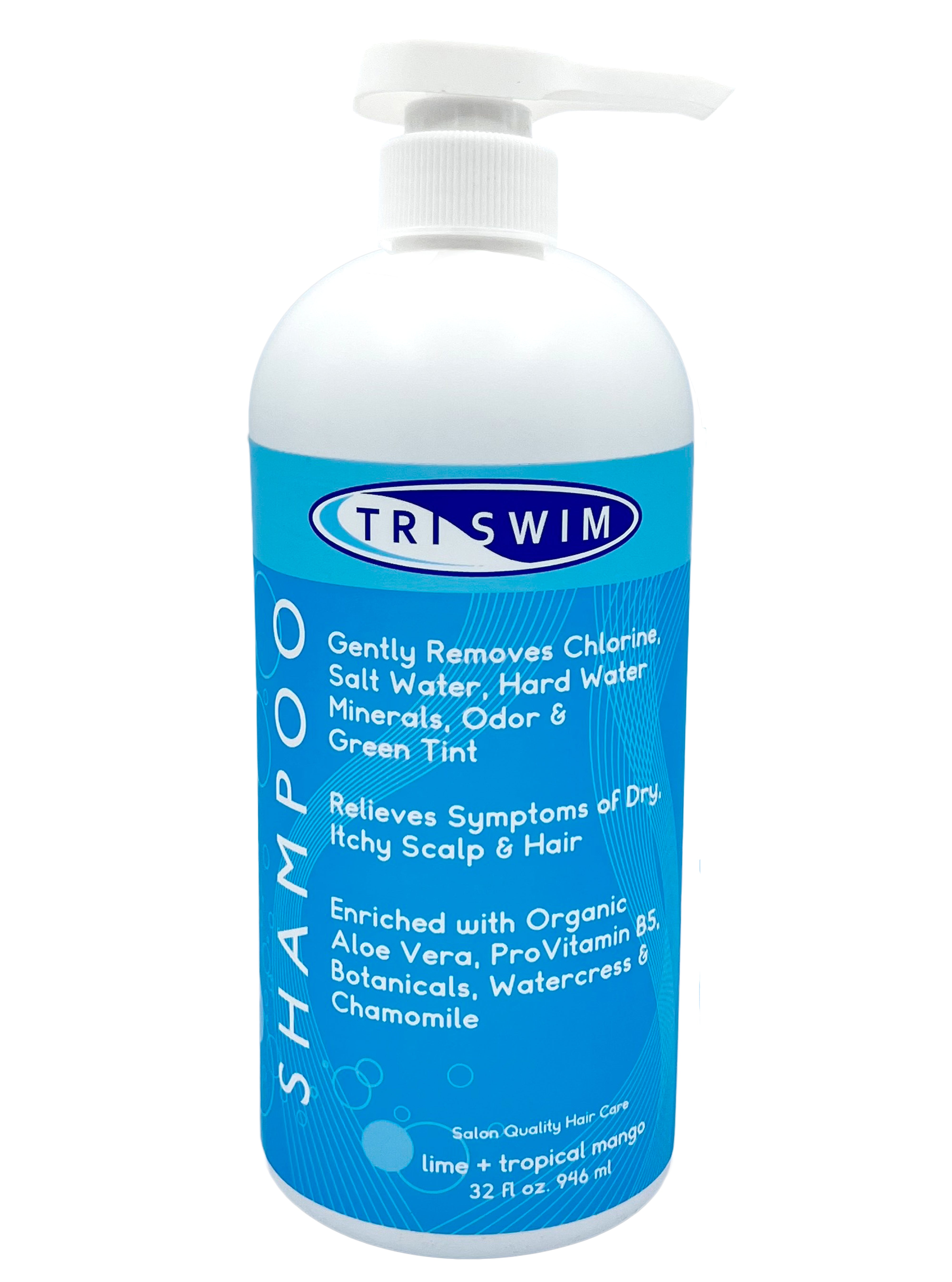 TRISWIM Chlorine Removal Shampoo 946ml [with pump] | Lime & Tropical Mango - The Podium