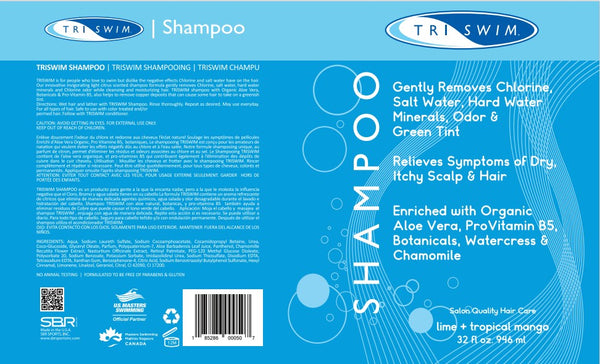 TRISWIM Chlorine Removal Shampoo 946ml [with pump] | Lime & Tropical Mango