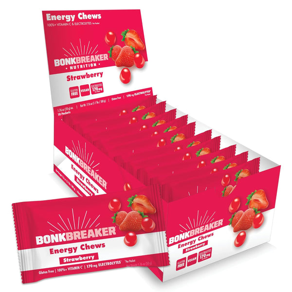 Bonk Breaker Energy Chews - Strawberry - Box of 10 Pouches