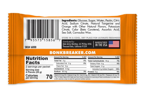 Bonk Breaker Energy Chews - Tangerine Orange - Box of 10 Pouches