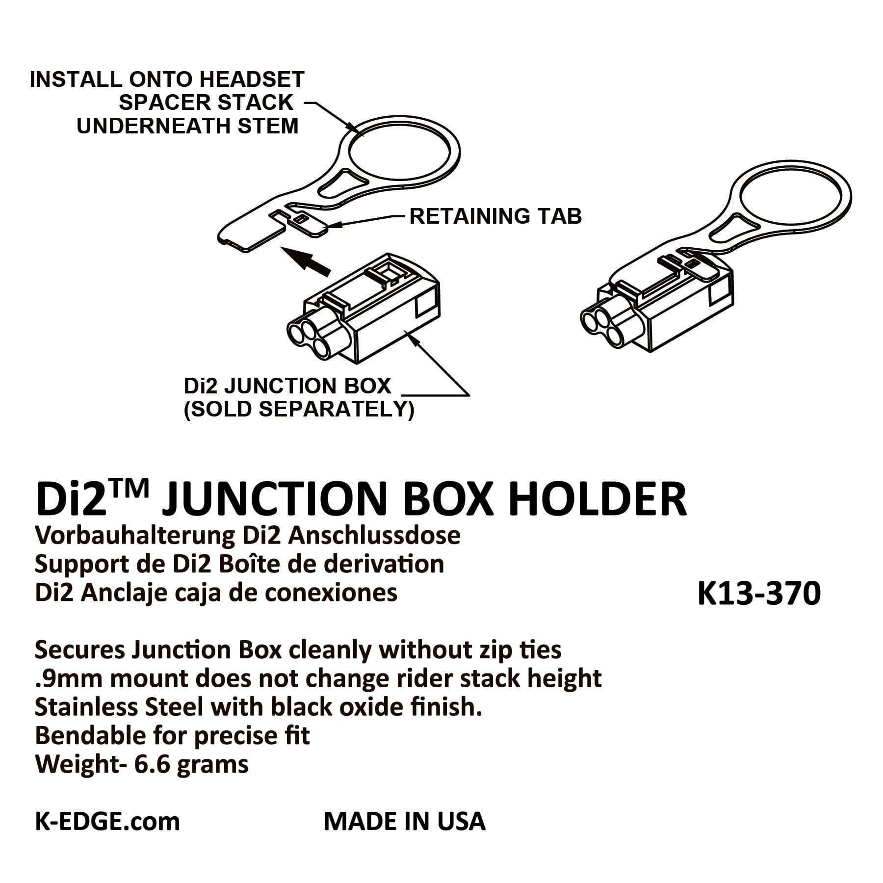 K-EDGE - 370 DI2 JUNCTION BOX MOUNT *Damaged Package