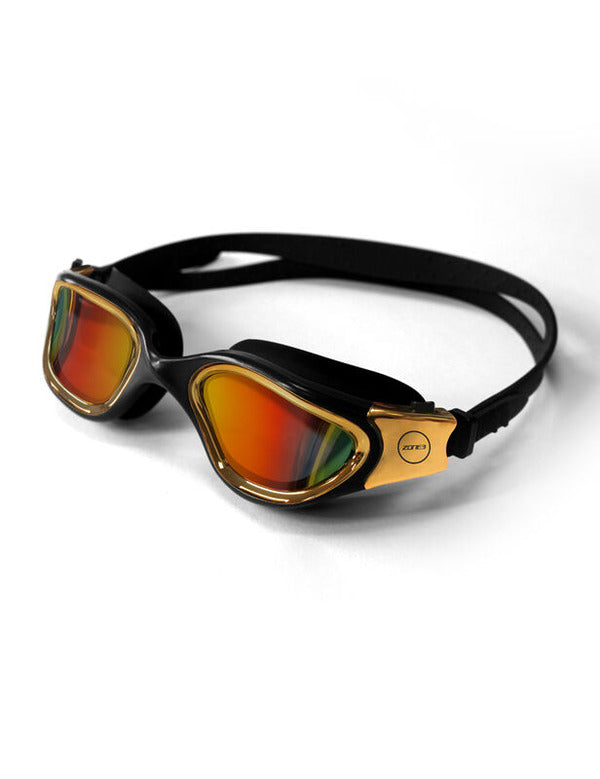 Zone3 Vapour Polarised Swim Goggles, Black/Metallic Gold - The Podium