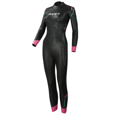 Zone3 Women's Agile Wetsuit, Black/Turquoise/Pink