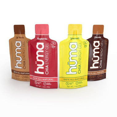Huma Energy Gels - 12 gel Caffeinated Variety pack, Sport Nutrition, Huma - The Podium